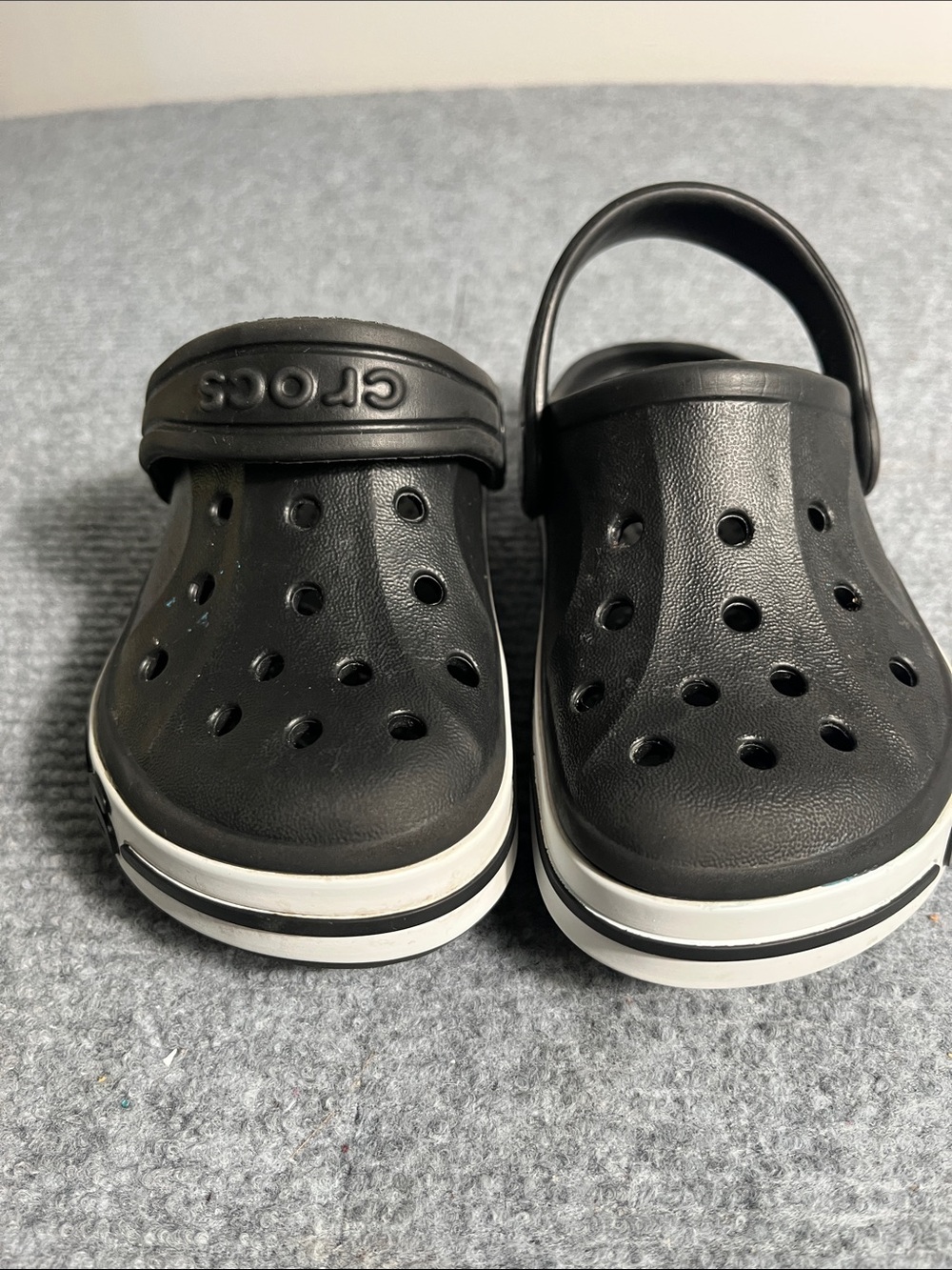 CROCS Kids Black Clog with White Trim